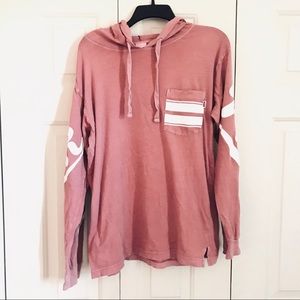 PINK Hooded Long Sleeve Tee